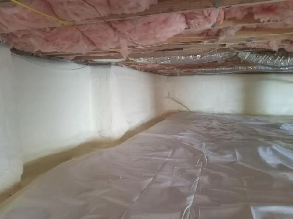 Crawl space encapsulation with closed-cell spray foam for Attic Insulation in Linden